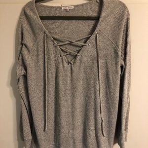 Gray long sleeve sweater